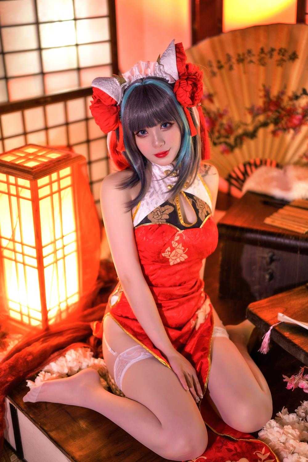 zyra秋 - 碧蓝航线 柴郡 红旗袍 [20P/177M]（3）