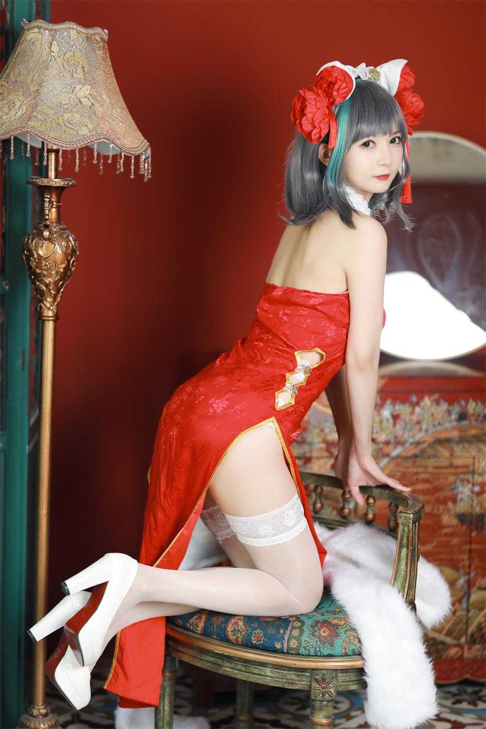 51酱 - 碧蓝航线 柴郡新春旗袍 [12P/55M]（）4